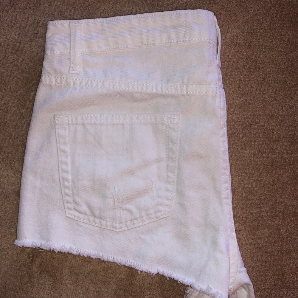 White high waisted jean shorts
